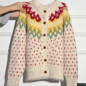 Cozy Multicolor Patterned Women's Sweater (S-M)